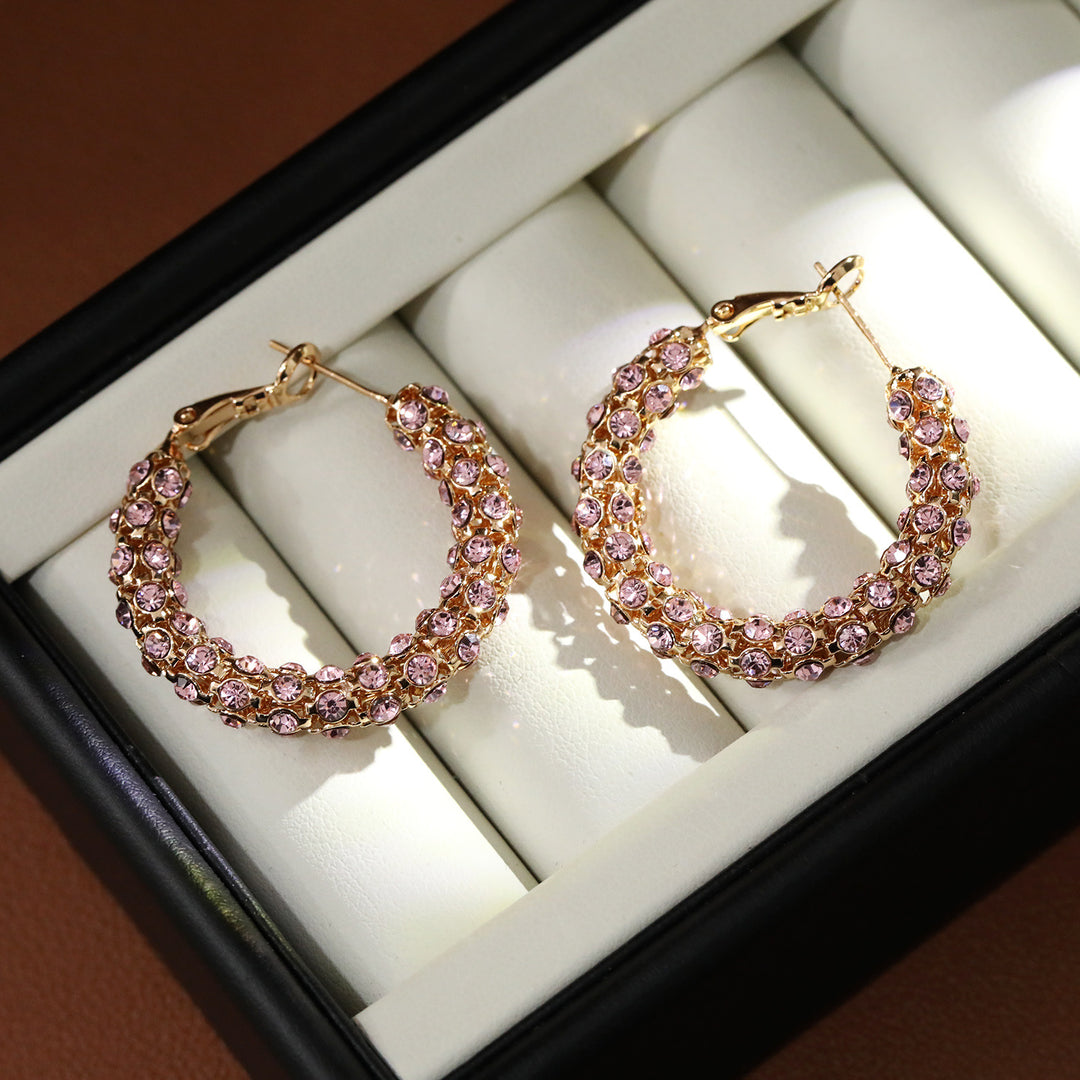Bold Twisted Purple Hoop Earrings