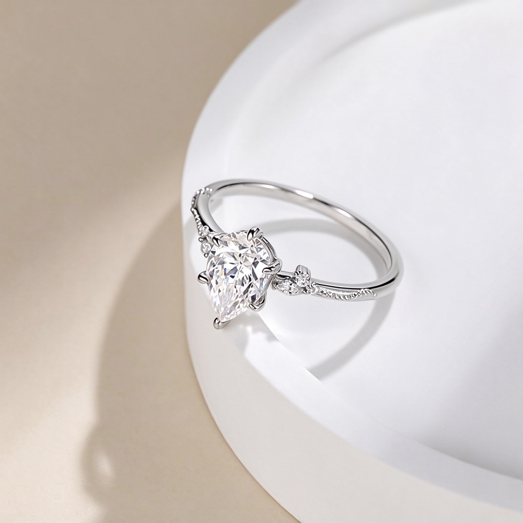 Pear Cut Teardrop Ring