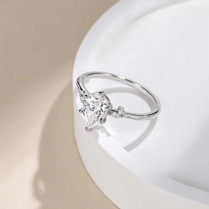 Pear Cut Teardrop Ring