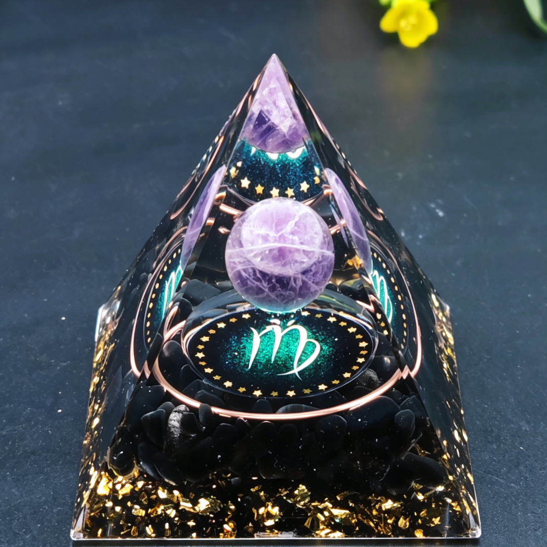 12 Constellation Handmade Stone Pyramid Desk Ornament