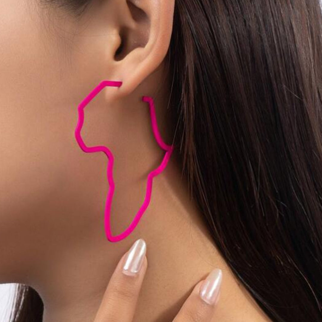 Irregular Map Silhouette Hoop Earrings