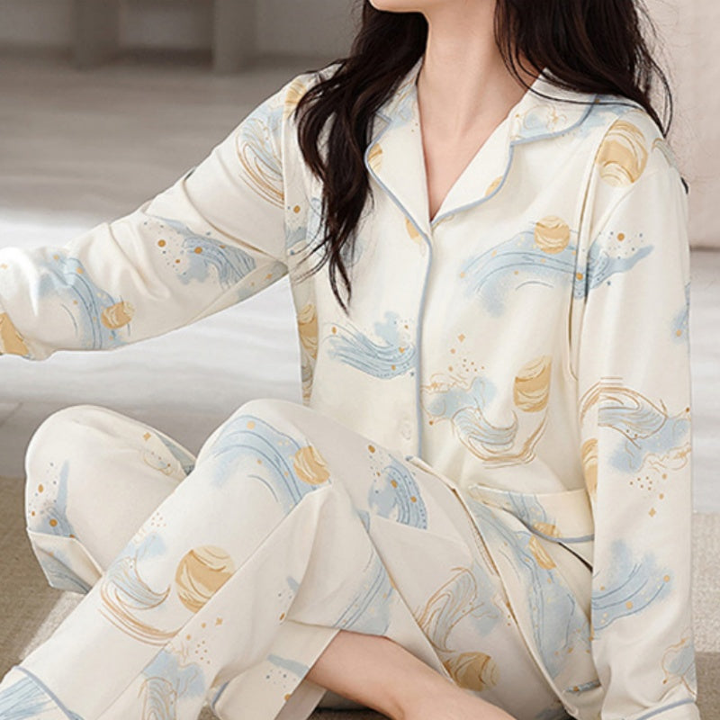 Pure Cotton Side Openings Pajama Set