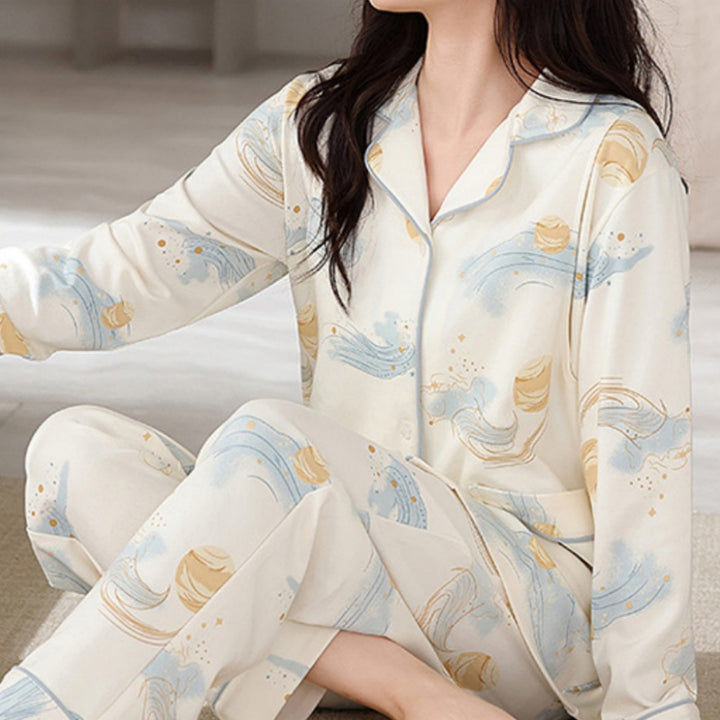 Pure Cotton Side Openings Pajama Set