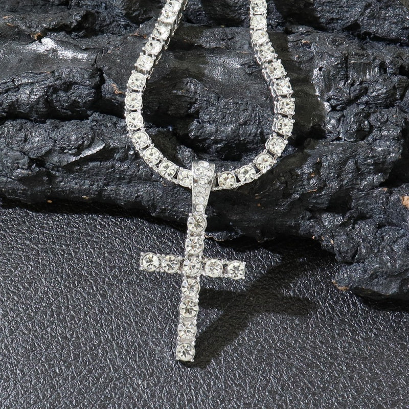 Iced Cross Pendant Necklace