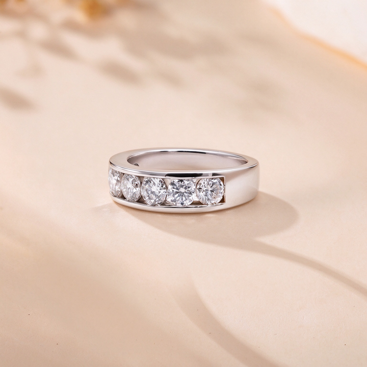 Moissanite Channel Set Everyday Ring