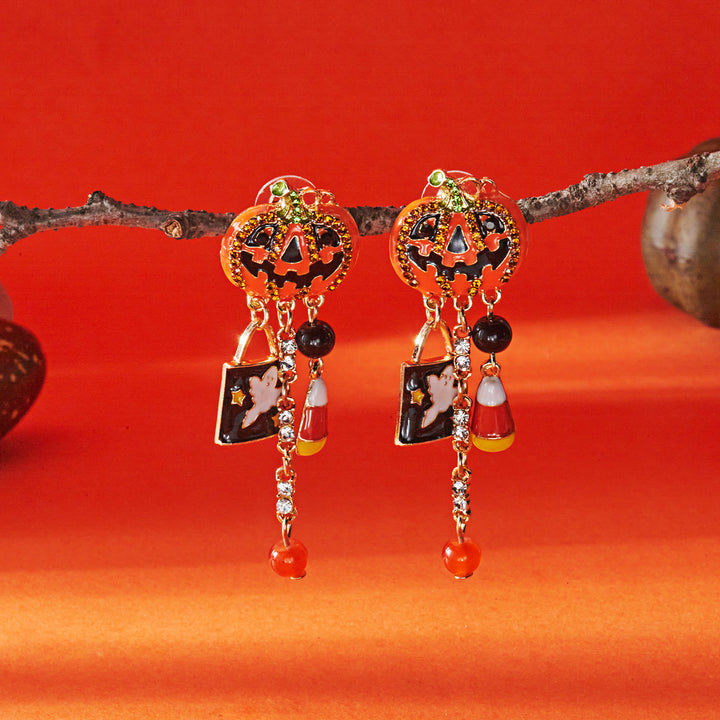 Ghost Pumpkin Halloween Drop Earrings