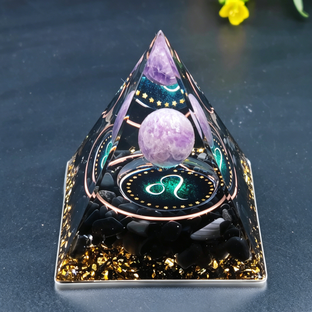 12 Constellation Handmade Stone Pyramid Desk Ornament
