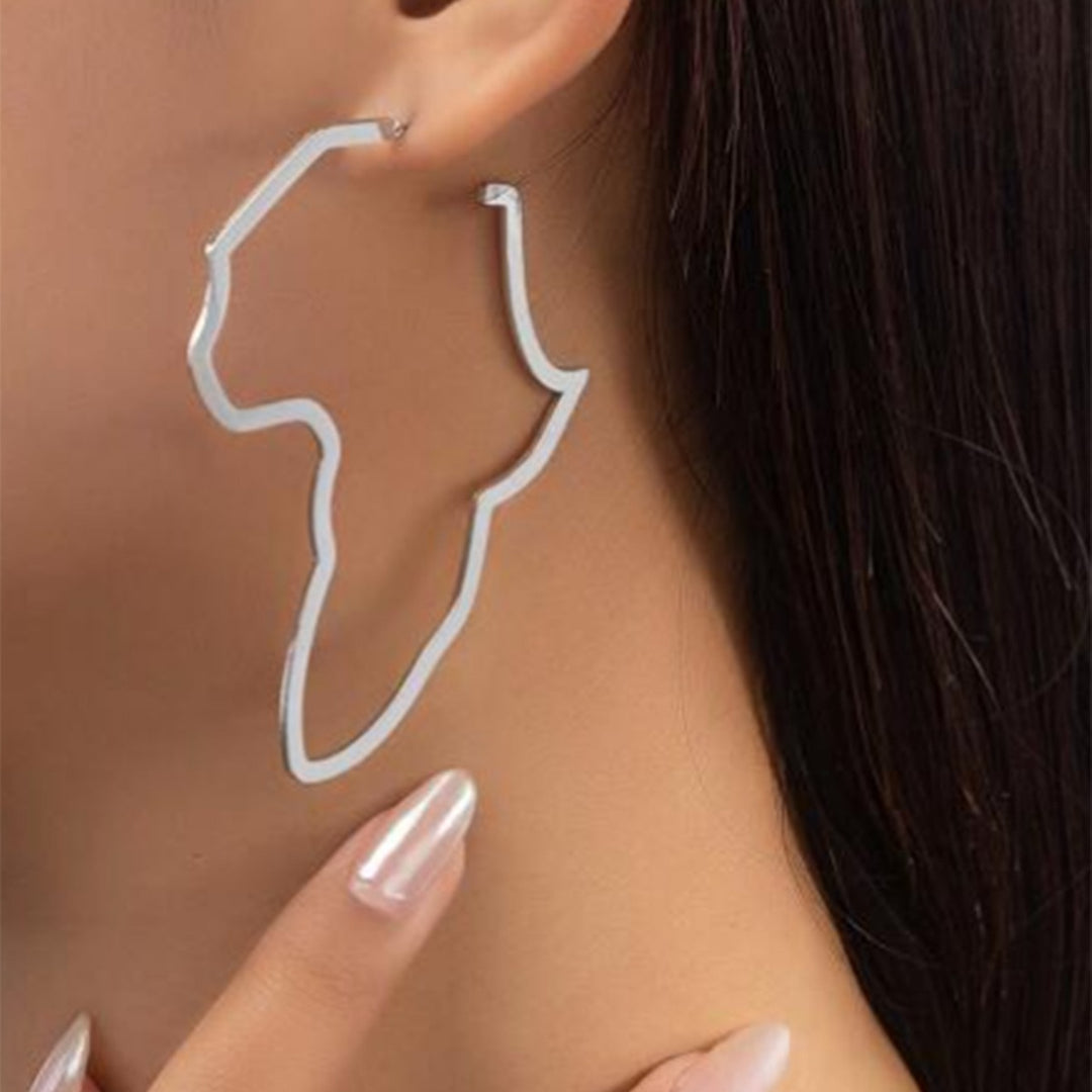 Irregular Map Silhouette Hoop Earrings
