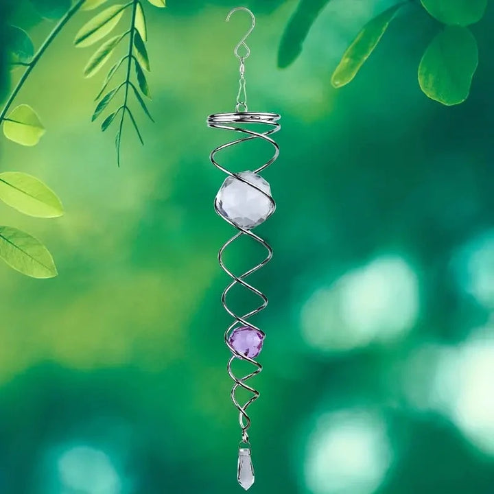 Crystal Spiral Wind Spinner Garden Decor
