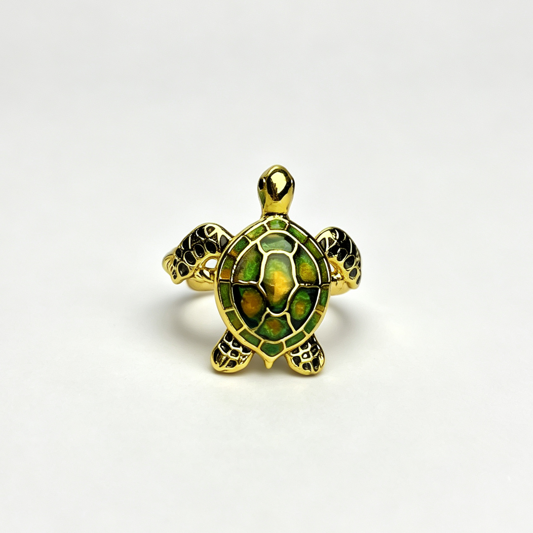 Enamel Turtle Adjustable Ring Beach Daily Wear