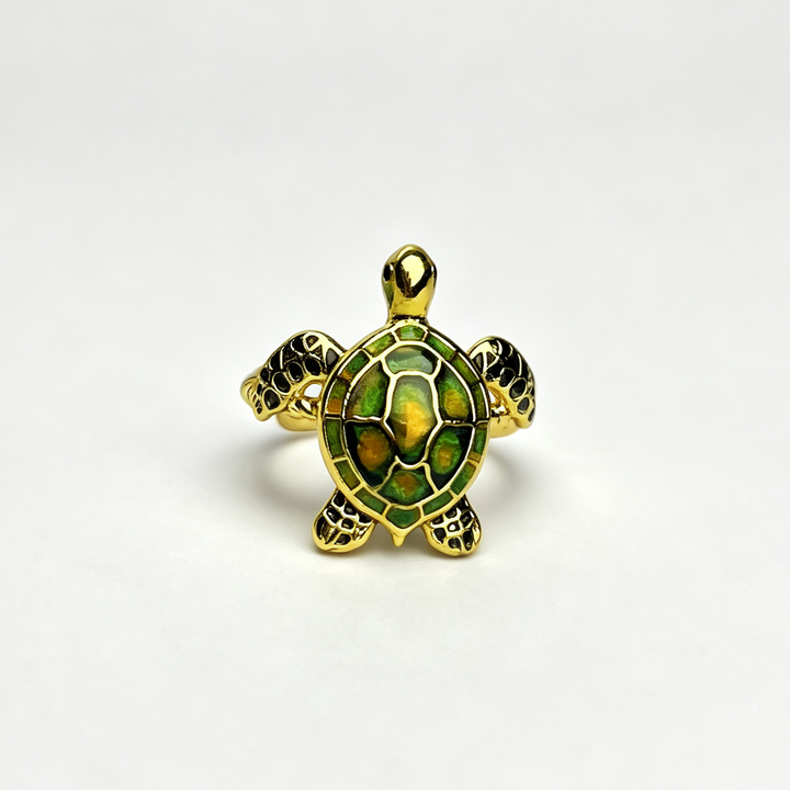 Enamel Turtle Adjustable Ring Beach Daily Wear