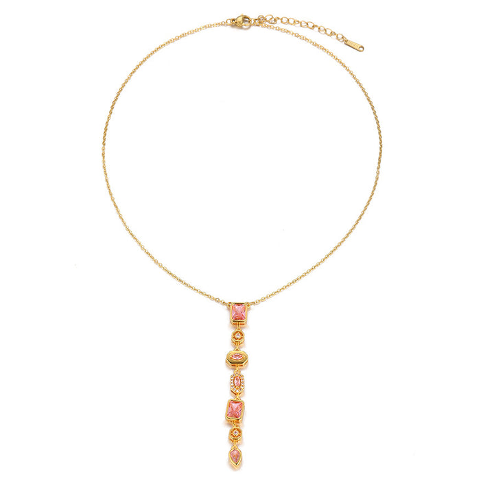 Zircon Tassel Pendant Necklace for Women