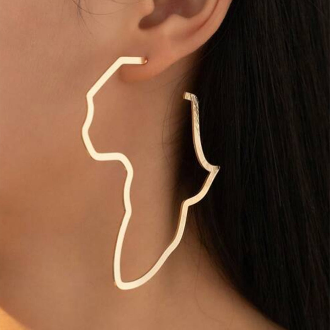 Irregular Map Silhouette Hoop Earrings