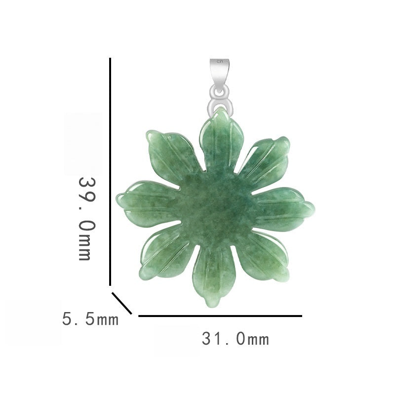 Green Crystal Sun Flower Necklace
