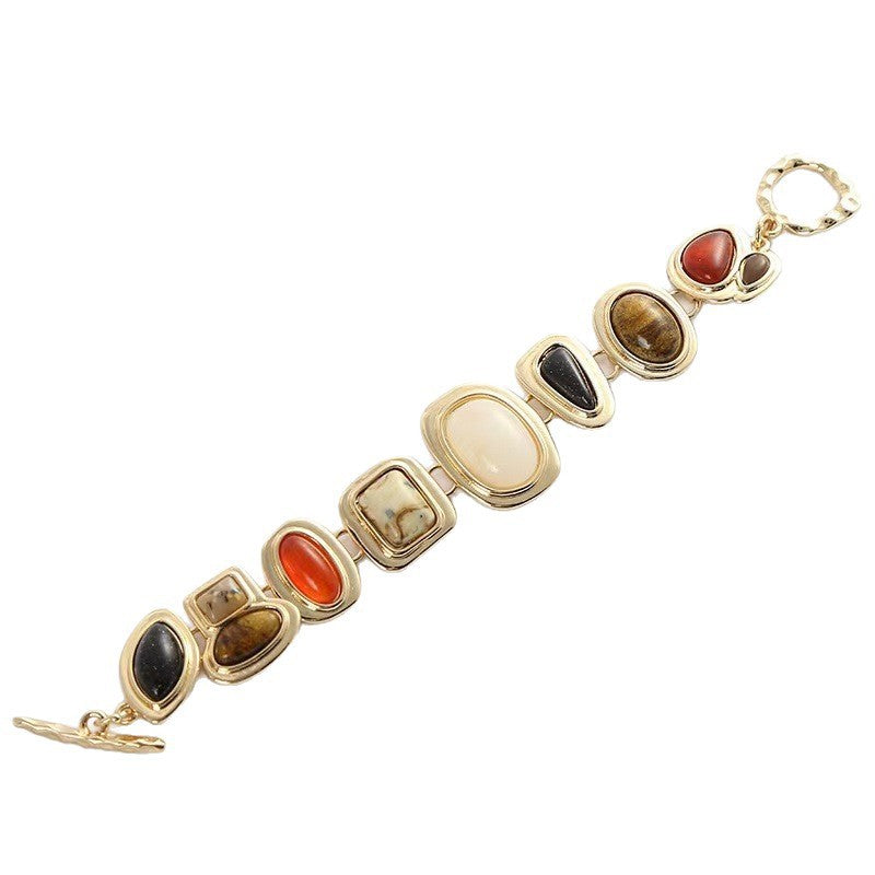 Mixed Stone Waist Chain Bracelet Matching Set
