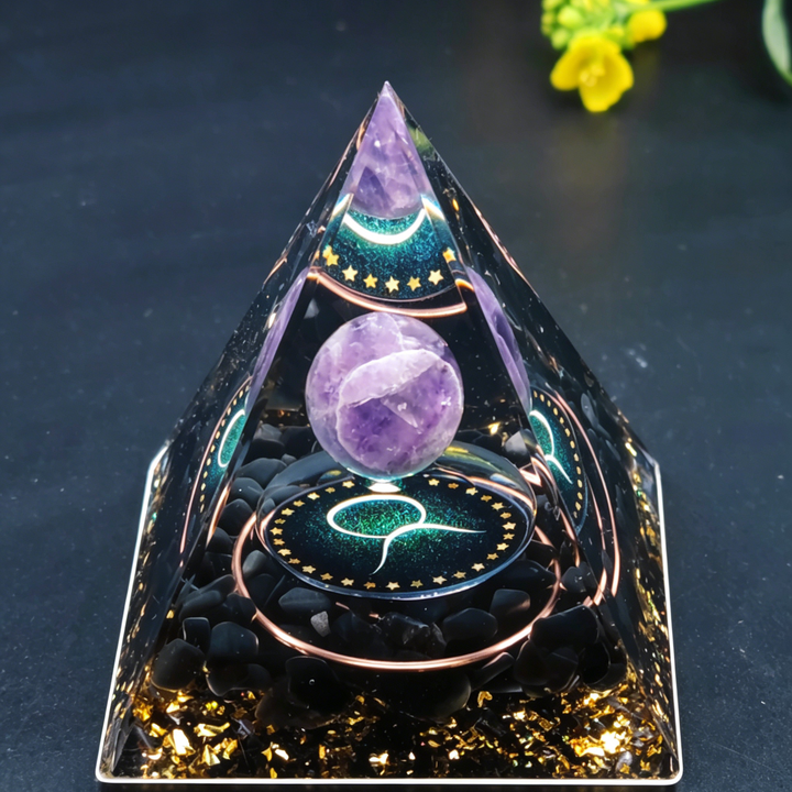 12 Constellation Handmade Stone Pyramid Desk Ornament