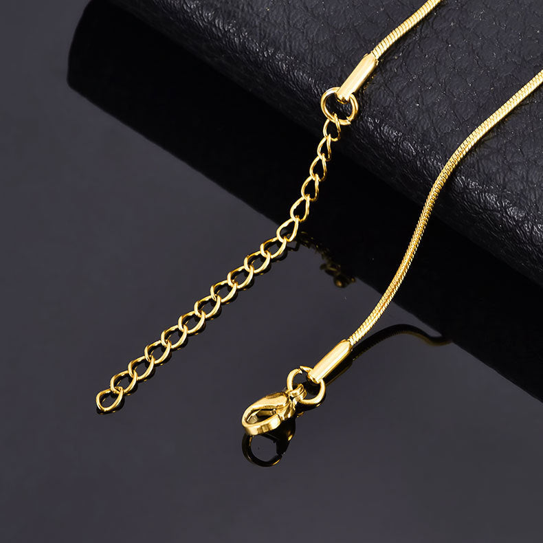 Spiral Sun Pendant Snake Chain Stacked Necklace