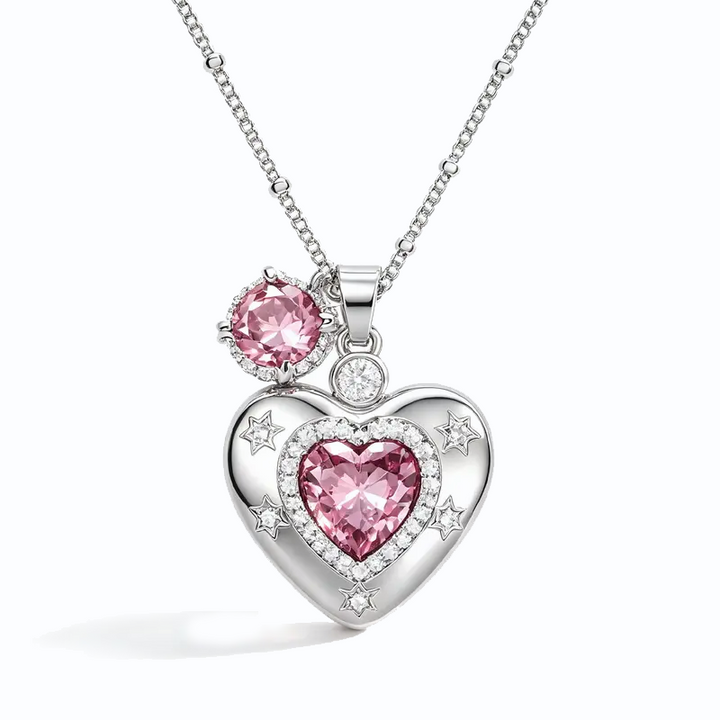Sparkly CZ Heart Locket Women Accessories