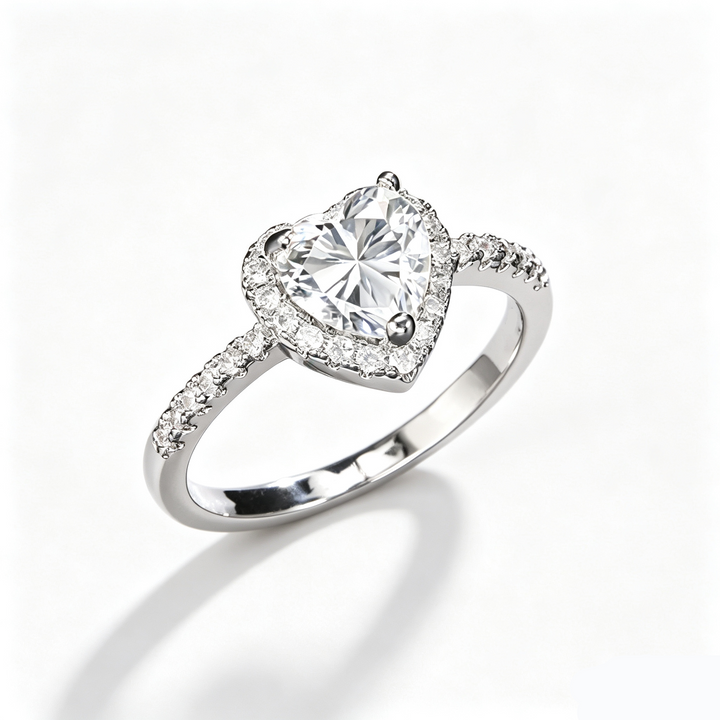 Heart Halo Zircon Statement Ring Daily Wear Jewelry