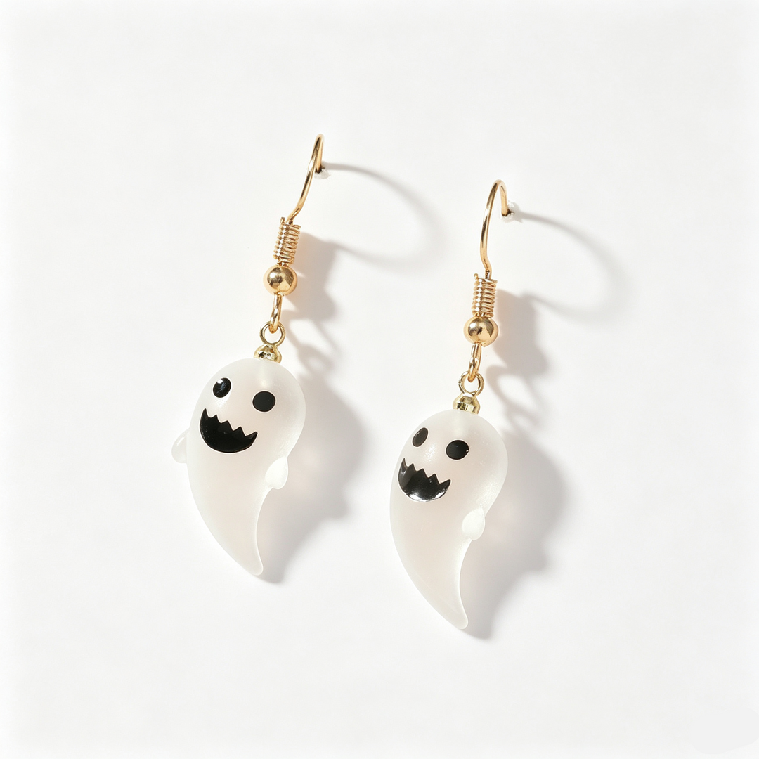 Cute Ghost Charm Drop Hook Earrings