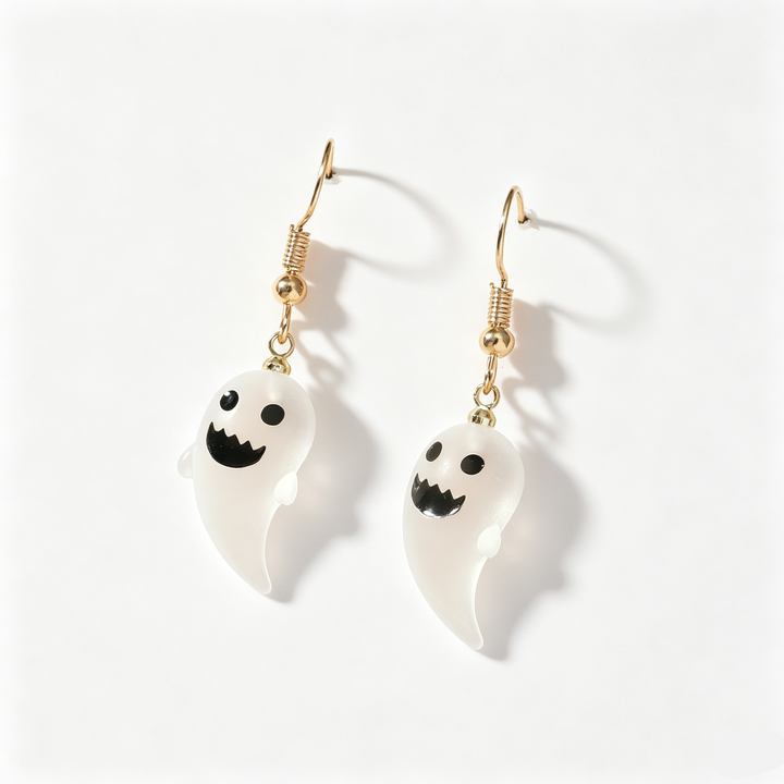 Cute Ghost Charm Drop Hook Earrings