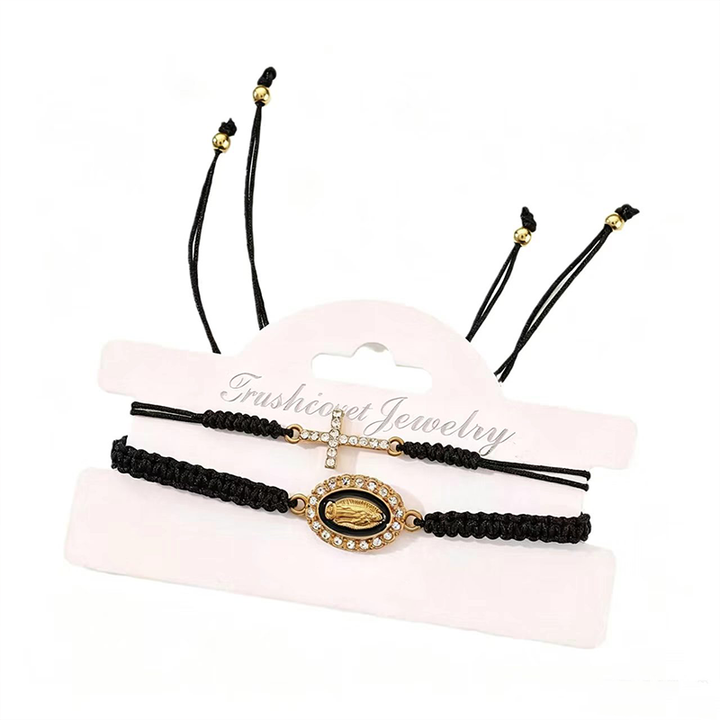 Virgin Mary Cross Bracelet Set