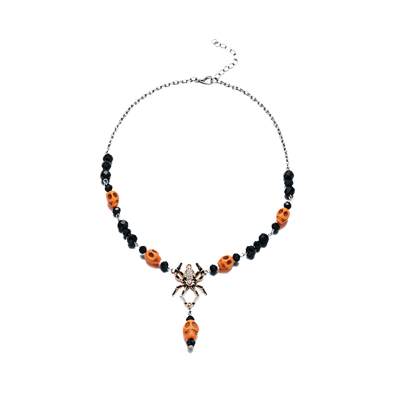 Halloween Pumpkin Bat Charm Necklace