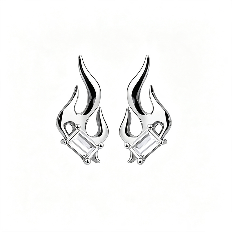 Trendy Flame Zircon Ear Studs