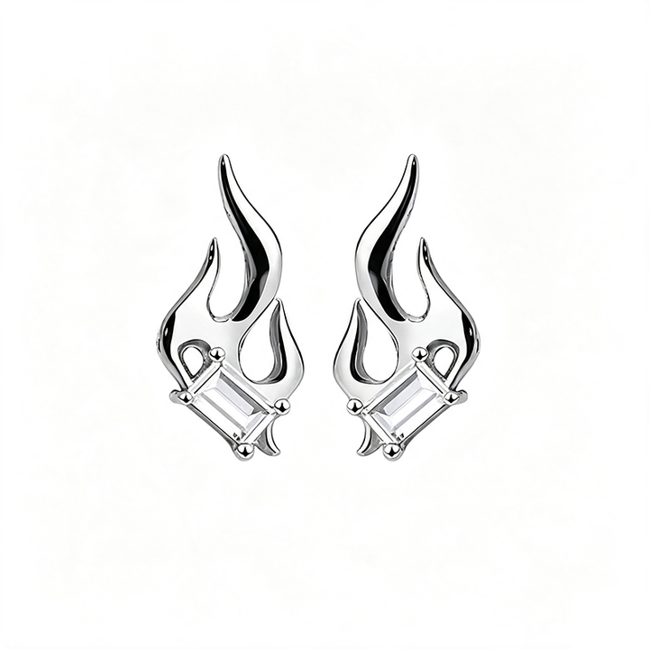 Trendy Flame Zircon Ear Studs