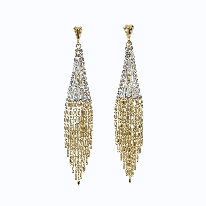 Evening Long Tassel Dangle Earrings