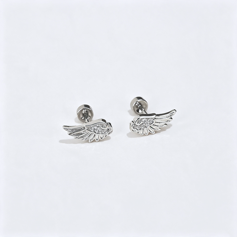 Wing Cross Earrings Layered Ear Stack