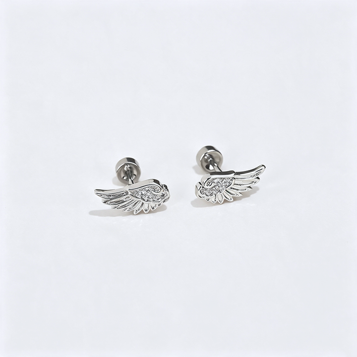 Wing Cross Earrings Layered Ear Stack