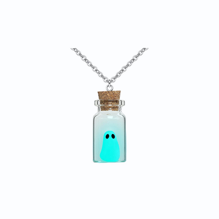 Glow Ghost Bottle Halloween Jewelry Set