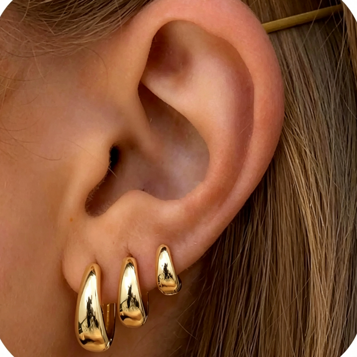 Chunky Teardrop Earring 3 Pack Daily Outfit
