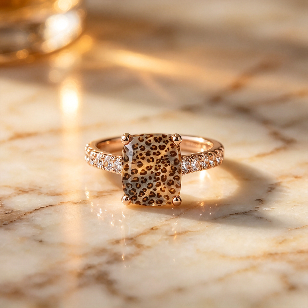 Leopard Print Statement Ring