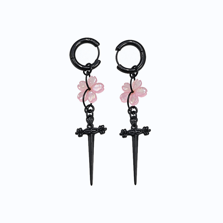 Sakura Sword Charm Gothic Dangle Earrings