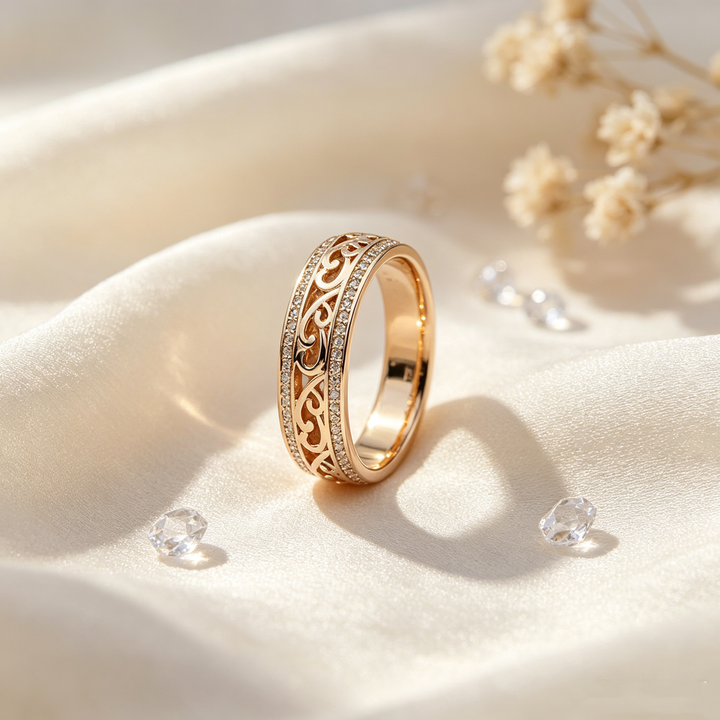 Hollow Zircon Band Ring for Women