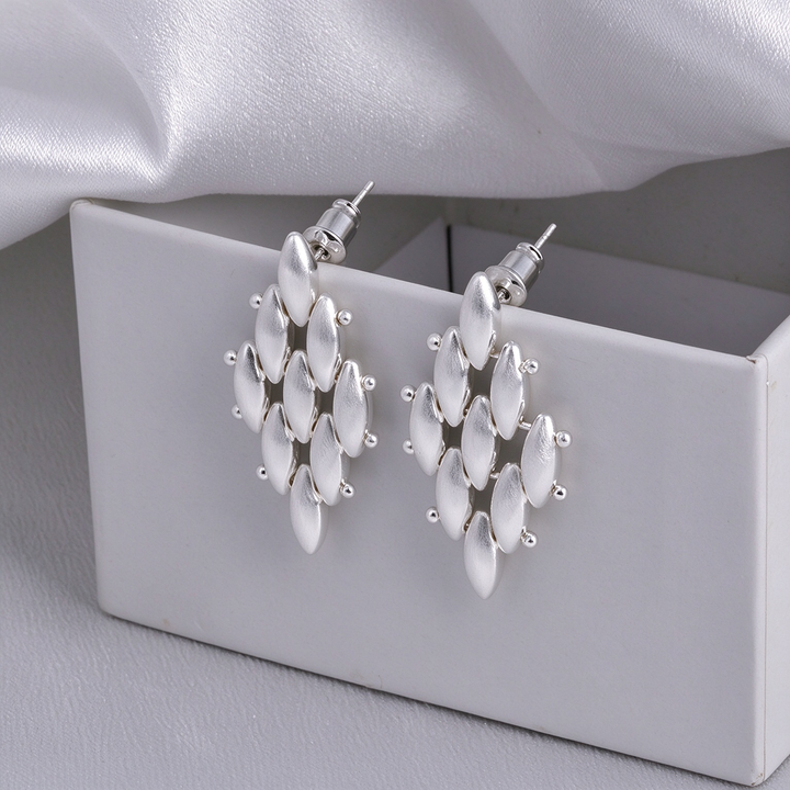 Matte Multi Petal Metal Drop Earrings