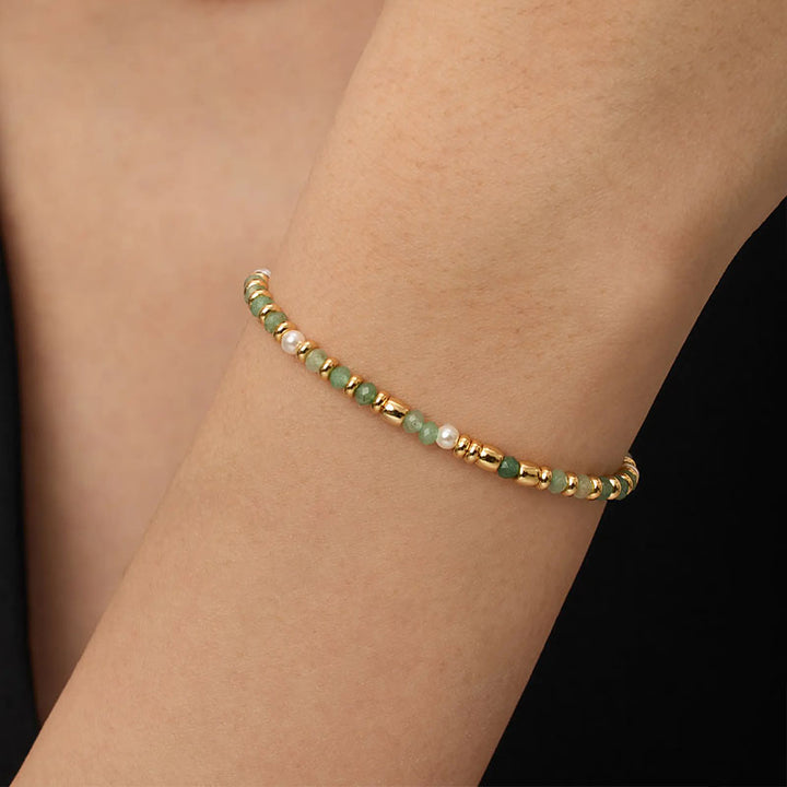 Gemstone Beaded Slider Bracelet
