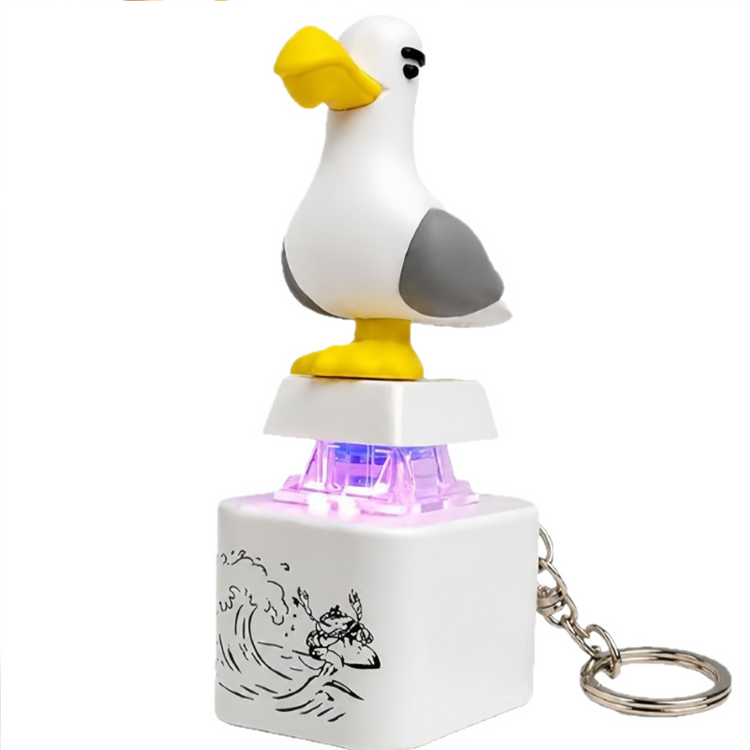 Interactive Seagull Sound Light Mini Keychain Toy