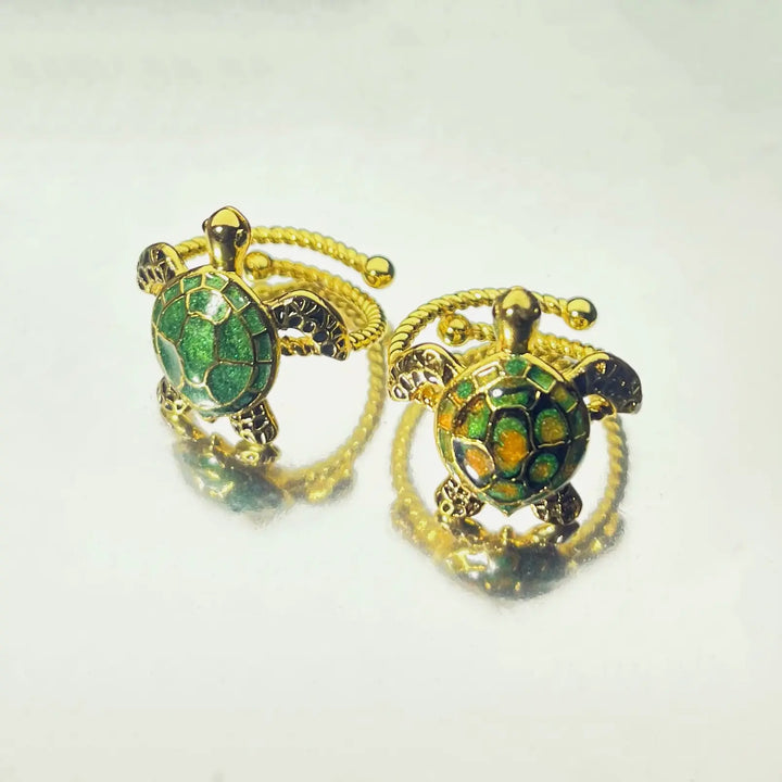 Enamel Turtle Adjustable Ring Beach Daily Wear