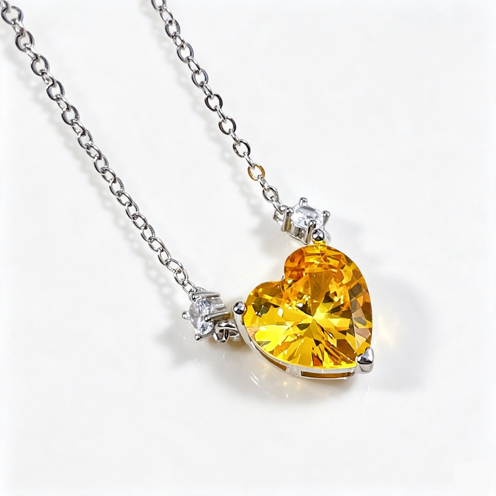 Radiant Heart Crystal Pendant Necklace