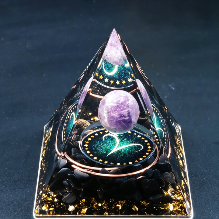 12 Constellation Handmade Stone Pyramid Desk Ornament