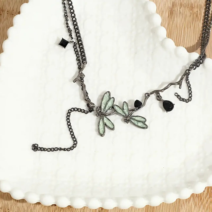 Dragonfly Choker Necklace Festival Style