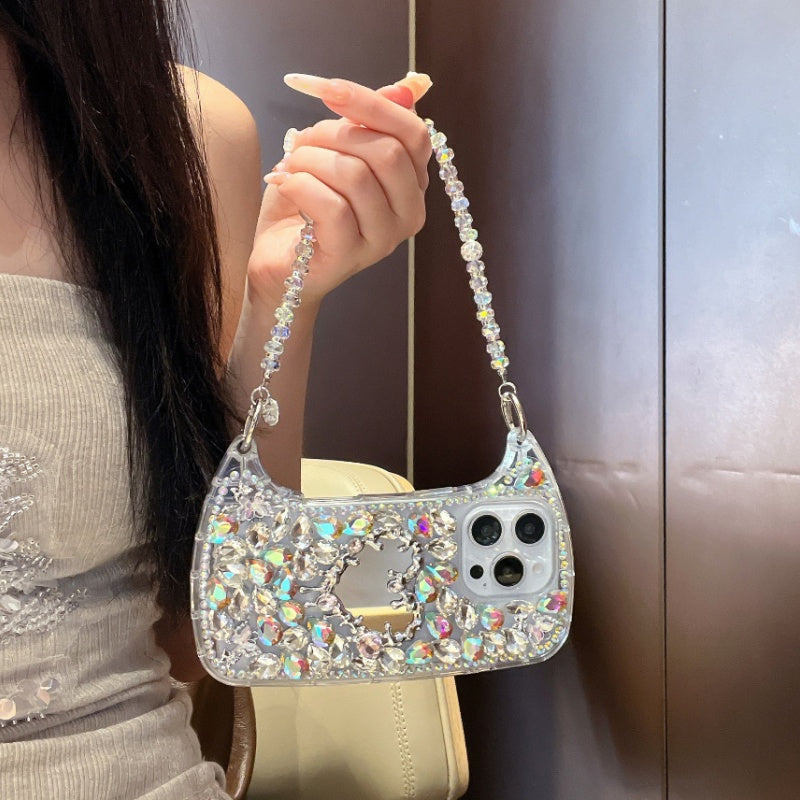 Crystal Mirror Phone Case Mini Bag Strap