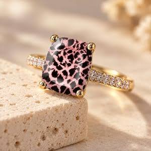 Leopard Print Statement Ring