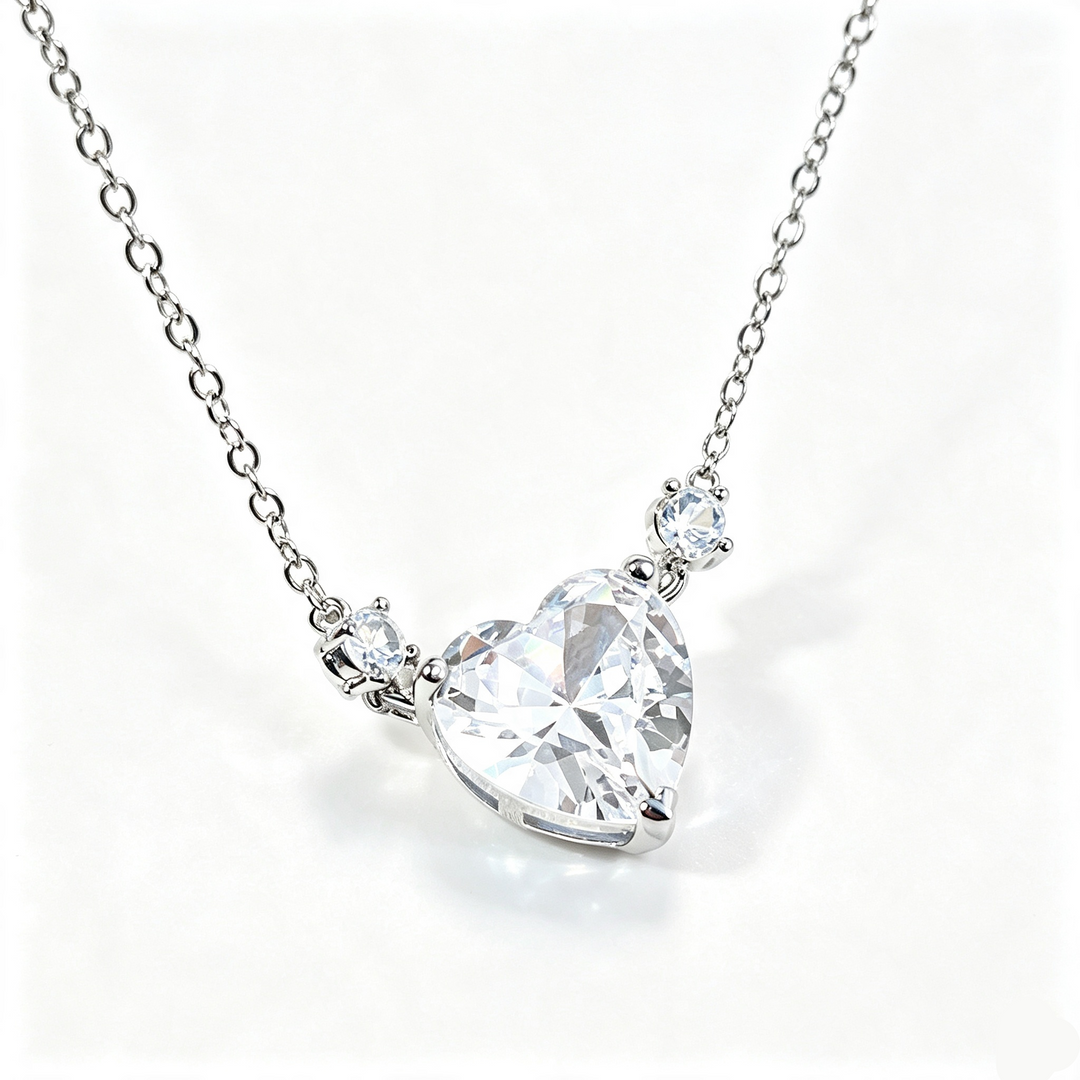 Radiant Heart Crystal Pendant Necklace