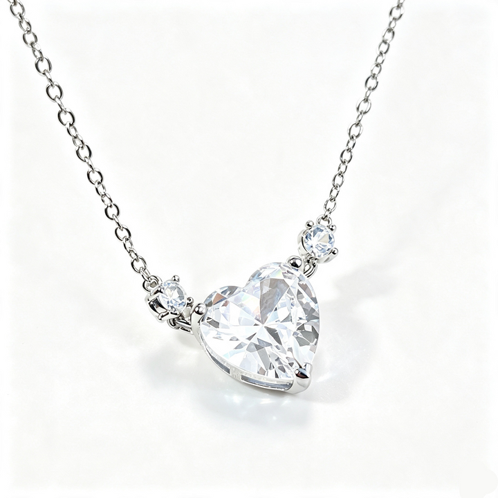 Radiant Heart Crystal Pendant Necklace