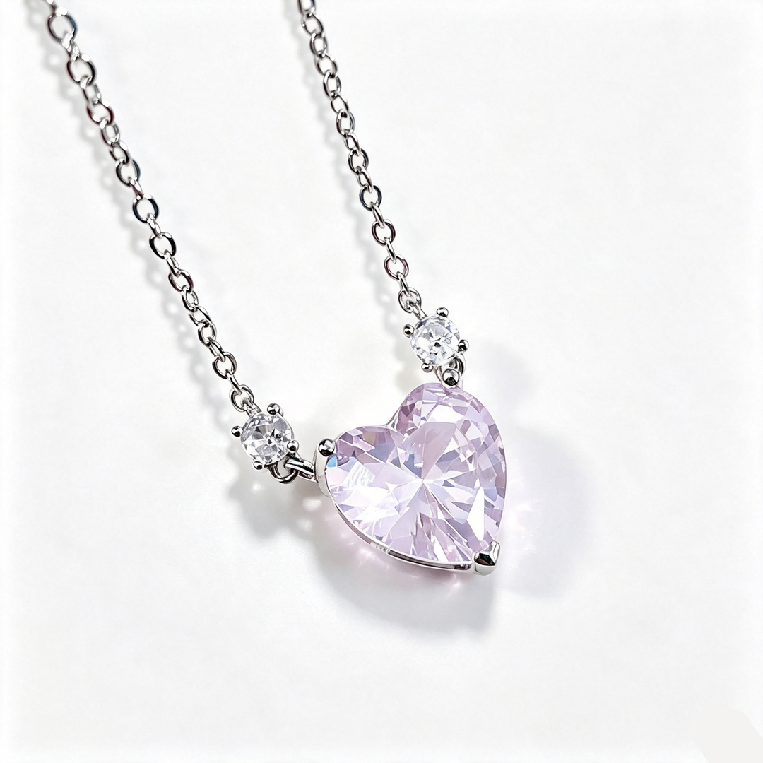 Radiant Heart Crystal Pendant Necklace