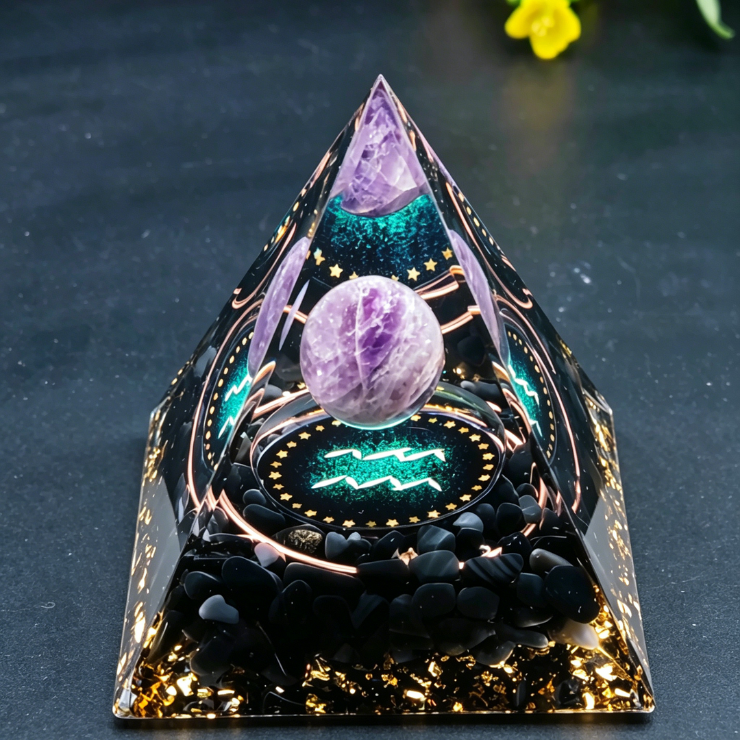 12 Constellation Handmade Stone Pyramid Desk Ornament
